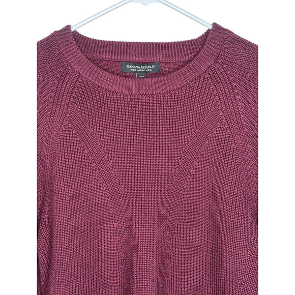 NEW Banana Republic 100% Merino Wool Crew Neck Petite SMALL PS Burgundy Womens - Picture 3 of 8